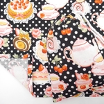 ケーキ柄　黒　ランチョンマット 大判 40×60 巾着