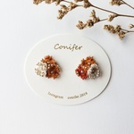 小さなお花のイヤリングorピアス(オレンジ)