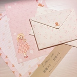 pink flower girl ♡ レターセット