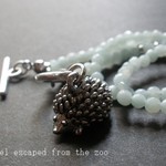 ヤマアラシとアマゾナイトのネックレス