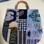 丸めのオリジナルバッグ　ミナペルホネン生地使用のハンドメイド