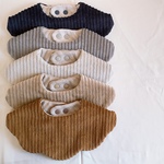 （　 Corduroy bib.    ）　 スタイ オシャレ 韓国 おしゃれ コーデュロイ もくもくスタイ 三角スタイ コーデュロイスタイ