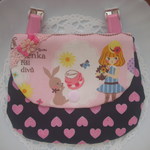 移動ポケット＊マカロンとおんなのこ/紺＊クリップ付き