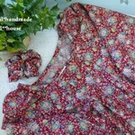 natural**(LL）花柄レッドタックチュニック　　
