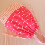 《g様ご予約品》体操着入れ＊マチ付き（L）リボン×ドット＊P 