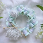Wreath ***bobbin  merletto  maglieria BLUE mini