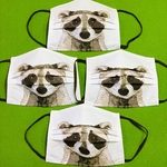 タヌキマスク　4枚セット　レディースサイズ　ノーズワイヤー入り　使い捨て　送料無料　たぬき　タヌキ　狸　動物　動物マスク　北海道　秋の動物　野生　顔　茶色　かわいい　秋マスク