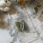 カーキとシルバーのニュアンスiPhoneケース　スマホケース