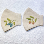 刺繍とペイントのマスク　🫒オリーブ🫒