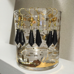 ガラスシャンデリア(黒)ピアス