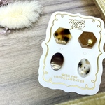 べっこう柄とデザインピアス①【2ペアセット】