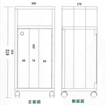 chakymo35様分　別注キャスター付き収納台