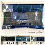 ✴︎中が見える✴︎ デニム風ラミネートケース　(通帳ケース　マスクケース　母子手帳ケース)