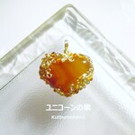 カーネリアン♥ハートペンダント（ワイヤージュエリー☆ワイヤーアクセサリー☆ワイヤーラッピング天然石ネックレス☆KuthumistyleⓇ☆クツミスタイル）