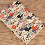 【文庫本】ゴムバンド栞付ブックカバー★ぎっしりカラフルねこ