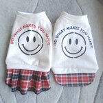 犬服！ニコちゃんチェック重ね着