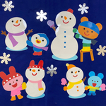壁面　冬　雪だるま　12月　1月　2月