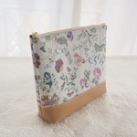 訳あり★リバティレザーコンビポーチ　ガーデン　12P　サイズ18.5×13.5×4cm