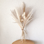 パンパスグラスと白い小花のブーケ　　スワッグ　　ドライフラワー