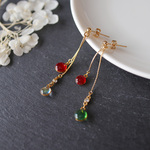 Grain color miniロング「薔薇（バラ）」ピアス・イヤリング