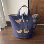 【受注製作】ミナペルホネン tori to hana 丸底リボンバッグ