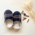 ウール混タータンチェック okaeri！ふわふわルームシューズ ・ベージュ