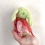 双子の象②きみどり頭の子のみ＊ハンドメイド＊ぬいぐるみ＊spirit animal＊モヘア＊グラスアイ（検索）テディベア＊ガネーシャ