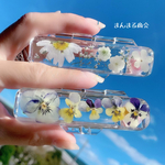 ビオラお花畑の印鑑ケースクリア朱肉付き