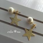 SALE 900→600スターキャッチのパールピアス