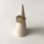 ガラスの金彩リング(アンバー)