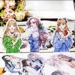 フレークシール　女の子　水彩　ドール
