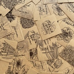 No.97 サンキューシール  すべて異なるデザイン48枚 Botanical Kraft