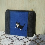 10㎝  ミニポーチ(八割れ猫ちゃんデニム)