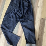 デニムサルエルロングパンツ　岡山デニム　ストレッチ　インディゴデニム