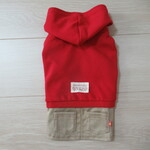 デニムスカート付パーカー(レッド)M
