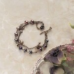 バロック淡水パールのブレスレット　ノスタルジックセピア