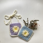 《即納》pastel color crochet pochette