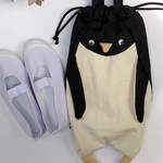 ペンギン巾着バック　黒