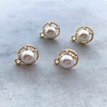 6個【A58】デザインパールピアス　カン付　
