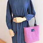 ＊送料無料＊マーブルドットのシンプルスクエアトート