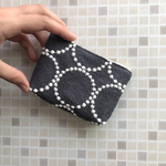 tambourine  ミニポーチ　まちつき　ネイビー　ミナペルホネンの刺繍生地　タンバリン　