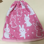 優しい タオルエプロン ウサギピンク 34