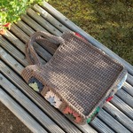  オーダー主様専用 グラニースクエアのニットバッグ  アッシュブラウン