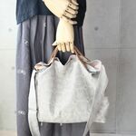 3WAYバッグ（anemone・ライトグレー/ショルダー刺繍なし）ミナペルホネン生地使用・ハンドメイド