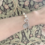 【chimie vintage】France vintage Médaille & japan vintage Pearlブレスレット