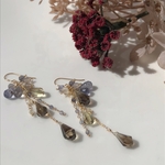 【14kgf】レモン×スモーキークォーツ ピアス