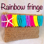 麻クラッチ　Rainbow fringe