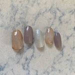 ネイルチップ　秋冬ネイル　暖色ネイル　シンプルネイル　ニュアンスネイル　キラキラネイル　ぼかしネイル