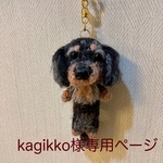 【kagikko様専用ページ】編みぐるみ犬キーホルダー:ミニチュアダックス(シルバーダップル)