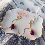 【🌟期間限定周年価格2000円→1800円🌟】【#89】ローズコレクション③　ロングチェーンローズピアス/イヤリング